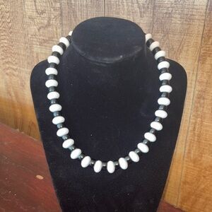 Monet Beaded Black and White Necklace